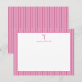 Personalisierter Name Rosa Schleife Mitteilungskarte
