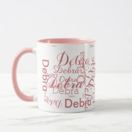Personalisierter Name Rosa Typografie Zweifarbige Tasse