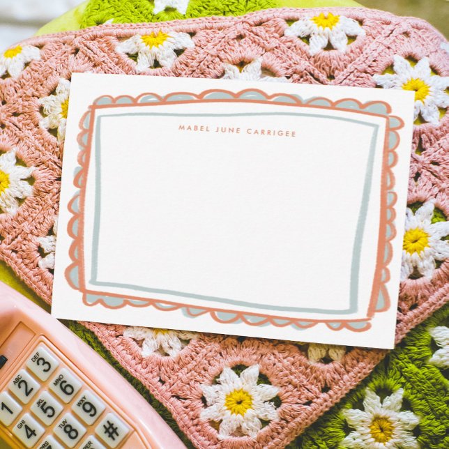 Personalisierter Name: Rosa und Blau gestrichene S Mitteilungskarte (Von Creator hochgeladen)