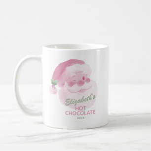 Personalisierter Name Rosa Weihnachten Santa Heiße Kaffeetasse