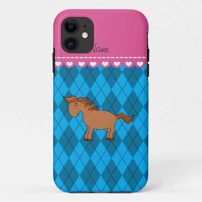 Personalisierter Name Ross Himmel blaue Raute Case-Mate iPhone Hülle (Rückseite)