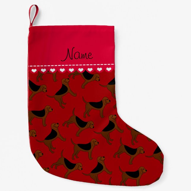 Personalisierter Name: Rotbluthunde Kleiner Weihnachtsstrumpf (Vorderseite)