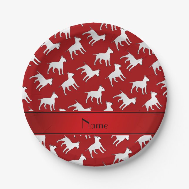 Personalisierter Name: Rotbullhunde Pappteller (Vorderseite)