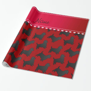 Personalisierter Name Rote Carne Terrierhunde Geschenkpapier