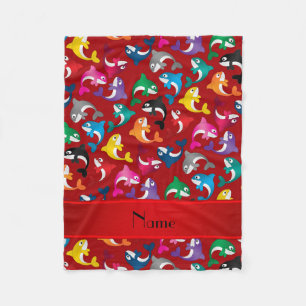 Personalisierter Name Roter Regenbogen-Killer Fleecedecke