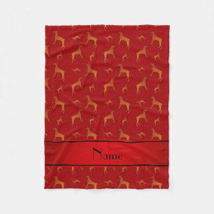 Personalisierter Name Roter Rhodesian ridgeback Hu Fleecedecke