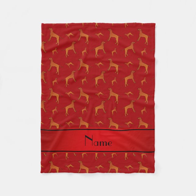 Personalisierter Name Roter Rhodesian ridgeback Hu Fleecedecke (Vorderseite)