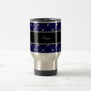 Personalisierter Name Royal Blue Diamonds Reisebecher