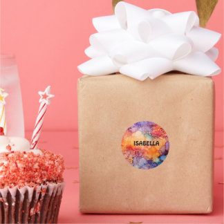 personalisierter Name Runder Aufkleber