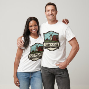 Personalisierter NAME Rustikale Farmhaus-Alte Wind T-Shirt