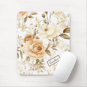 Personalisierter Name Rustikale moderne boho Rose  Mousepad