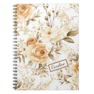 Personalisierter Name Rustikale moderne boho Rose Notizblock