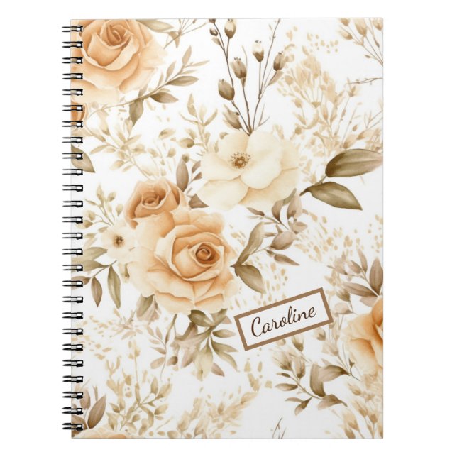 Personalisierter Name Rustikale moderne boho Rose  Notizblock (Vorderseite)