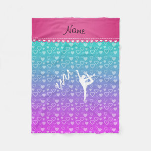 Personalisierter Name rythmic Gymnast blau rosa He Fleecedecke