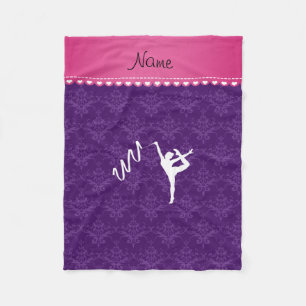 Personalisierter Name rythmic Gymnastik lila Damas Fleecedecke