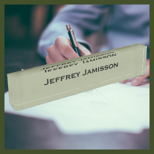 Personalisierter Name Sage Green Namensplakette