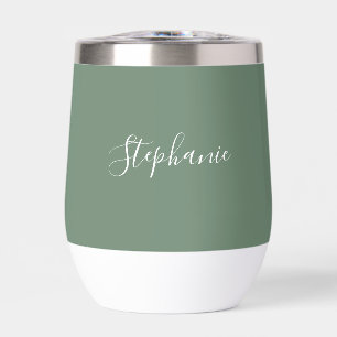 Personalisierter Name Sage Green Script Monogram