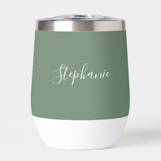 Personalisierter Name Sage Green Script Monogram