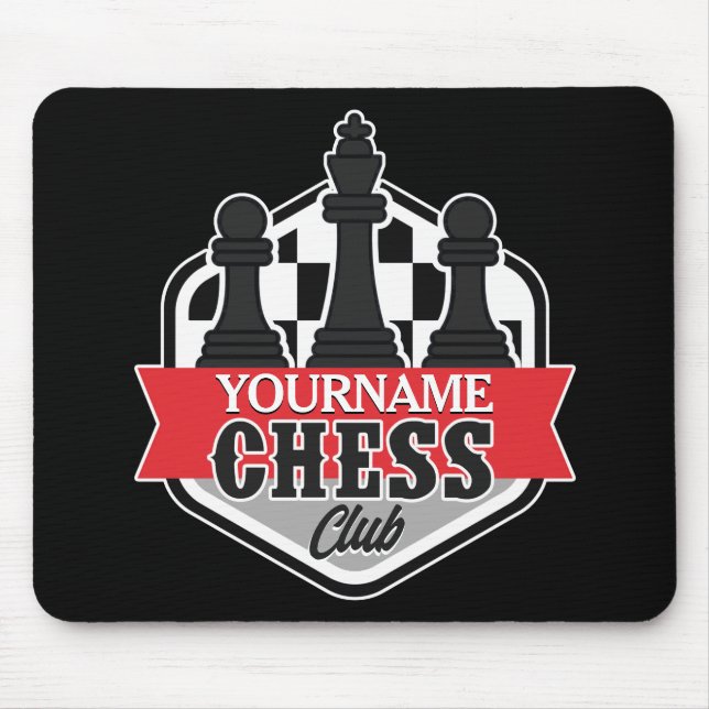 Personalisierter NAME Schachspieler Club Checkmate Mousepad (Vorne)
