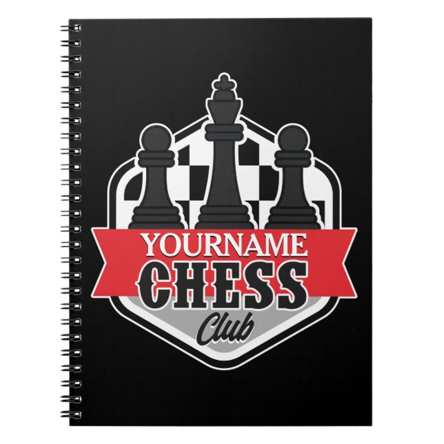 Personalisierter NAME Schachspieler Club Checkmate Notizblock (Vorderseite)