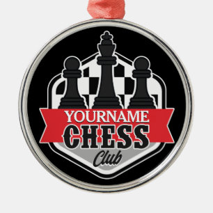 Personalisierter NAME Schachspieler Club Checkmate Ornament Aus Metall