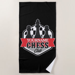 Personalisierter NAME Schachspieler Club Checkmate Strandtuch