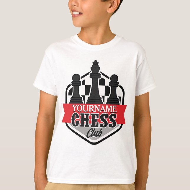 Personalisierter NAME Schachspieler Club Checkmate T-Shirt (Vorderseite)
