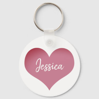 Personalisierter Name Schlüsselanhänger Rosa Herzc