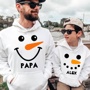Personalisierter Name Schneemann passende Familie Hoodie