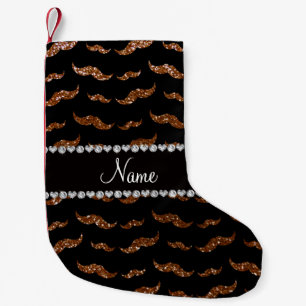 Personalisierter Name Schokoladenbraun Glitzer Sch Kleiner Weihnachtsstrumpf