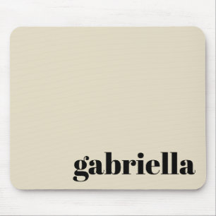 Personalisierter Name Schwarz/Beige: Bold Typograf Mousepad