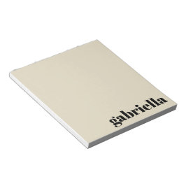 Personalisierter Name Schwarz/Beige: Bold Typograf Notizblock
