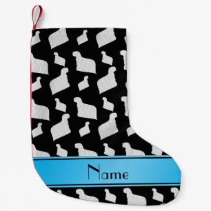 Personalisierter Name schwarz Komondor Kleiner Weihnachtsstrumpf