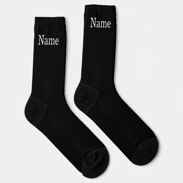 Personalisierter Name Schwarz  Socken (Rechts)