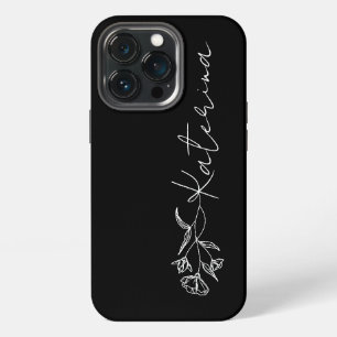 Personalisierter Name Schwarz/Weiß iPhone 13 Pro Hülle