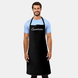Personalisierter Name Schwarz/Weiß Schürze