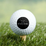 Personalisierter Name Schwarz-weiße Golfklubs Golfball<br><div class="desc">Personalisieren Sie den Namen in klassischer Typografie,  um ein einzigartiges Golfgeschenk zu schaffen und für jeden Golfer zu behalten. Entwickelt von Thisisnotme©</div>