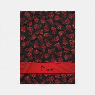 Personalisierter Name schwarze Feuerhelme Fleecedecke