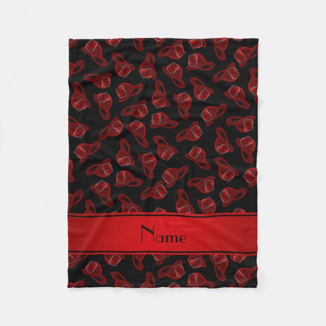 Personalisierter Name schwarze Feuerhelme Fleecedecke (Vorderseite)