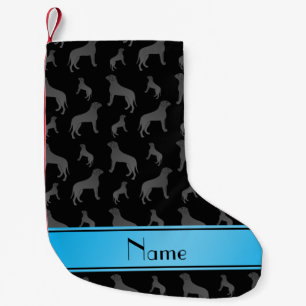 Personalisierter Name schwarze Mastiff-Hunde Kleiner Weihnachtsstrumpf