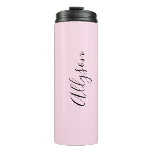 Personalisierter Name Schwarze Schrift Vertikal, B Thermosbecher