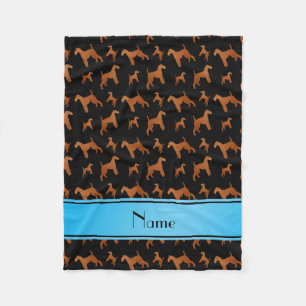 Personalisierter Name Schwarze Wildhunde Fleecedecke