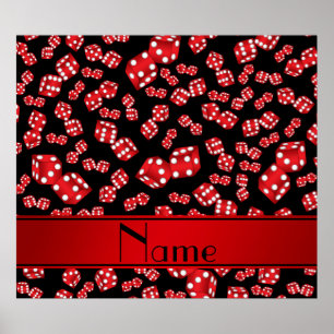 Personalisierter Name Schwarze Würfel Poster