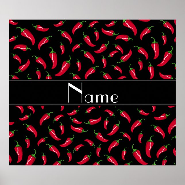 Personalisierter Name Schwarzer Chili Pfeffer Poster (Vorne)