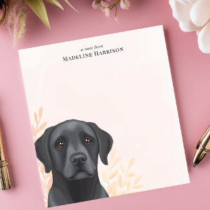 Personalisierter Name Schwarzer Labrador Retriever Notizblock
