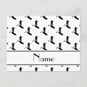 Personalisierter Name Schwarzer Paddelplatz Postkarte