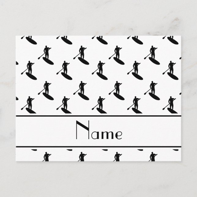 Personalisierter Name Schwarzer Paddelplatz Postkarte (Vorderseite)