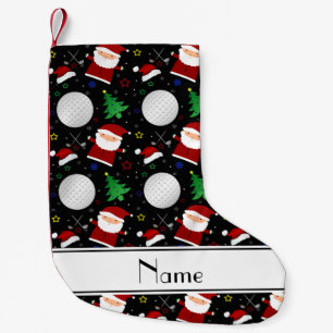 Personalisierter Name Schwarzer Weihnachtsgolf Kleiner Weihnachtsstrumpf