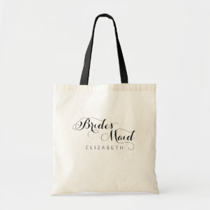 Personalisierter Name Script Bridesmaid Tote Bag Tragetasche