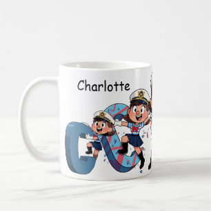 Personalisierter Name Segler Cartoon Charakter * C Kaffeetasse